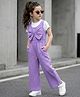OLLINGTON ST. 100% Cotton Sinker Knit Half Sleeves Jumpsuit - Lavender & White