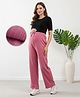 Bella Mama Full Length High Coverage Maternity Rib Knit Solid Coloured Pant - Mauve