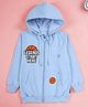 Kiddopanti Fleece Knit Full Sleeves Legends Start Here Text Printed Light Winter Hooded Sweatjacket - Light Blue