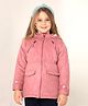Cherry Crumble By Nitt Hyman Woven Full Sleeves Solid Light Winter Hooded Jacket - Peach