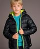 Cherry Crumble By Nitt Hyman Woven Full Sleeves Solid Light Winter Hooded Puffed Jacket - Grey
