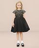Cherry Crumble By Nitt Hyman Woven Half Sleeves Sequins Embellished Dress - Black