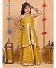 Superminis Georgette Woven Sleeveless Sequins & Gota Lace Embellished Lehenga Choli With Dupatta Set - Mustard
