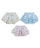 Superminis Cotton Knit Pack Of 3 Floral Printed Frill Detailed Panties - Pink Lemon & Sky Blue