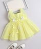 The Magic Wand Woven Sleeveless Pearl Embellished Butterfly Applique Detailed Dress - Yellow