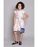 The Magic Wand Woven Cap Sleeves Floral Printed Dress With Belt - Peach
