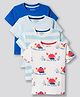 Bonfino 100% Cotton Knit Half Sleeves T-Shirts With Sea Life Print Pack Of 4 - Multicolor