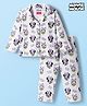 Babyhug Disney Single Jersey Knit Full Sleeves Co-ords Night Suit with Minnie Mouse Print - White