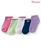 Honeyhap Premium Cotton Bamboo Spandex Ankle Length Socks With Bio Finish Pack Of 5 - Fushia Pink Lavender Navy Blue Green & White
