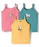 Simply Sinker Knit Sleeveless Slips With Animal Print Pack Of 3 -Mustard Turquoise & Peach