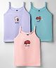 Simply Sinker Knit Sleeveless Slips With Animal Print Pack Of 3 - Teal Blue Pink & Purple