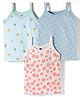 Simply Sinker Knit Sleeveless Slip With Floral Print Pack Of 3 - Light Blue White & Sea Green