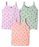 Simply Sinker Knit Sleeveless Slips With Fruits Print Pack Of 3 - Peach Mint & Lavender