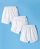 Simply Sinker Knit Shorts with Animal Print Pack of 3 - White