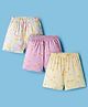 Simply Sinker Knit Shorts With Bee Print Pack Of 3 - Purple Yellow & White