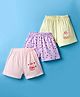 Simply Sinker Knit Shorts with Strawberry & Bunny Print Pack of 3 - Lemon Lilac & Baby Pink