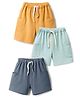 Simply Sinker Knit Solid Shorts Pack Of 3 - Light Blue Yellow & Navy Blue
