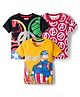 Babyhug Marvel Single Jersey Knit Half Sleeves T-Shirt With Avengers Graphics Pack Of 3 - Red Black & Yellow