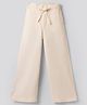 Primo Gino Woven Full Length Wide Leg Solid Trouser - Off White