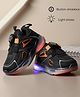 NEW STEPS  Colour Blocked Abstract Printed Button Shoelace Closure LED Shoes - Black