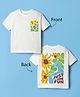 Kookie Kids Single Jersey Knit Half Sleeves T-Shirt With Floral Print - Off White