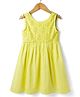 Primo Gino 100% Cotton Woven Sleeveless Crochet Yoke Dress - Yellow