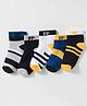 Honeyhap Premium Cotton Blend Cotton Bamboo Spandex Striped Socks  with Bio Finish Pack of 5 - Black Beauty Bright White Grey Melange Banana  & Limoges