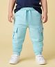 Babyoye 100% Cotton Knit Full Length Solid Colour Lounge Pant - Light Blue