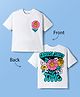 Kookie Kids Single Jersey Knit Drop Shoulder Half Sleeves T-Shirt with Floral Graphic - White