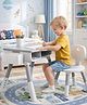 Babyhug Smart Learner Kids Study Table & Chair - Grey| for 37 Years Kids| Sturdy & Durable Material| Study Art & Craft, Activity Table| Easy-Clean Surface| Plug & Play Assembly