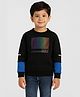 Sportking Cotton Blend Knit Full Sleeves Abstract Printed Light Winter Sweatshirt - Black