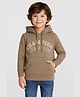 Sportking Cotton Blend Knit Full Sleeves Champion Text Printed Light Winter Hoodie - Khaki