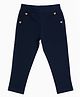 Sportking Cotton Blend Knit Typography Patch Detailed Jeggings - Navy Blue