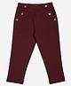 Sportking Cotton Blend Knit Heart Beads Embellished Jeggings - Wine