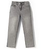 Primo Gino Woven Full Length Washed Straight Fit Jeans - Light Grey