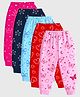KUCHIPOO Pack Of 5 Cotton Knit Hearts Stars & Floral Printed Pants - Multi Colour