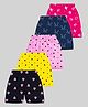 KUCHIPOO Cotton Pack Of 5 Animals Hearts Polka Dots & Typography Printed Shorts - Multi Colour