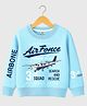 KUCHIPOO Fleece Knit Full Sleeves Air Force Text Printed Winter Sweatshirt - Multi Colour