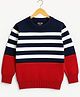 KUCHIPOO Fleece Knit Full Sleeves Striped Winter Sweatshirt - Multi Colour