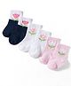 Cute Walk by Babyhug Non Terry Knit Ankle Length Anti Bacterial Socks With Floral Design Pack of 3 - Multicolour Female