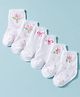 Cute Walk by Babyhug Non Terry Knit Ankle Length Anti Bacterial Socks With Floral Design Pack of 3 -  Multicolour