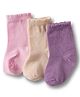 Cute Walk by Babyhug Non Terry Cotton Knit Ankle Length Anti Bacterial Solid Socks Pack of 3 - Multicolour