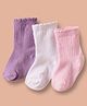 Cute Walk by Babyhug Non Terry Cotton Knit Ankle Length Anti Bacterial Solid Socks Pack of 3 - Multicolour