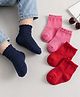 Cute Walk by Babyhug Non Terry Cotton Knit Ankle Length Anti Bacterial Solid Socks Pack of 3 - Multicolour