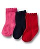 Cute Walk by Babyhug Non Terry Cotton Knit Ankle Length Anti Bacterial Solid Socks Pack of 3 - Multicolour