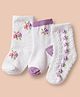 Cute Walk by Babyhug Non Terry Cotton Knit Ankle Length Anti Bacterial Socks With Floral Design Pack Of 3 - Multicolour