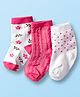 Cute Walk by Babyhug Non Terry Cotton Knit Ankle Length Anti Bacterial Socks With Polka Dots & Floral Design Pack Of 3 - Multicolour