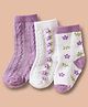 Cute Walk by Babyhug Non Terry Cotton Knit Ankle Length Anti Bacterial Socks With Floral Design Pack Of 3 - Multicolour