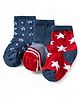 Cute Walk by Babyhug Ankle Length Anti Bacterial Socks with Star Design Pack of 3 - Navy