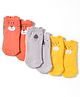 Cute Walk by Babyhug Non Terry Cotton Knit Ankle Length Anti Bacterial Socks With Animal Design Pack Of 3 - Multicolour
